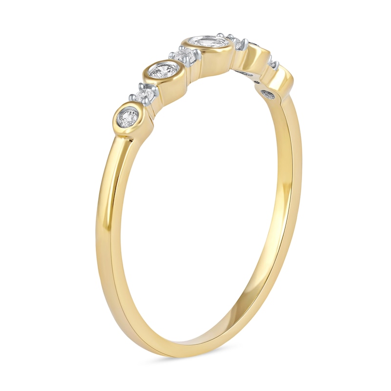 0.15 CT. T.W. Diamond Alternating Stackable Band in 10K Gold