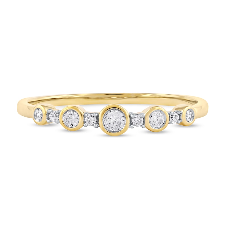 0.15 CT. T.W. Diamond Alternating Stackable Band in 10K Gold