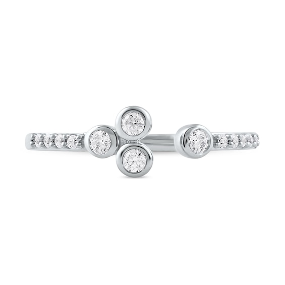 0.20 CT. T.W. Diamond Lined Shank Bezel Open Ring in 10K Gold