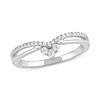 Thumbnail Image 0 of 0.20 CT. T.W. Diamond Chevron Split Shank Ring in 10K White Gold