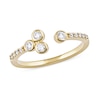 Thumbnail Image 1 of 0.20 CT. T.W. Diamond Lined Shank Bezel Open Ring in 10K Gold
