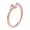 Thumbnail Image 1 of 0.20 CT. T.W. Diamond Lined Shank Bezel Open Ring in 10K Rose Gold