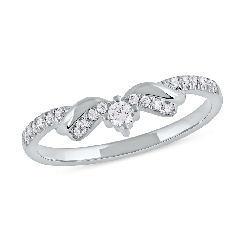 0.15 CT. T.W. Diamond Ribbon Layered Ring in 10K White Gold