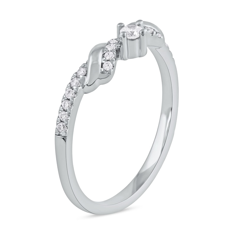 0.15 CT. T.W. Diamond Ribbon Layered Ring in 10K White Gold