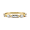 Thumbnail Image 2 of 0.05 CT. T.W. Diamond Alternating Frame Geometric Ring in 10K Gold