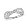 Thumbnail Image 1 of 0.33 CT. T.W. Diamond Double Row Crossover Ring in 14K White Gold