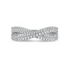 Thumbnail Image 3 of 0.33 CT. T.W. Diamond Double Row Crossover Ring in 14K White Gold