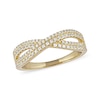 0.33 CT. T.W. Diamond Double Row Crossover Ring in 14K Gold