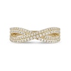 0.33 CT. T.W. Diamond Double Row Crossover Ring in 14K Gold