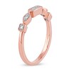 Thumbnail Image 1 of 0.05 CT. T.W. Diamond Alternating Frame Geometric Ring in 10K Rose Gold