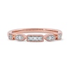 Thumbnail Image 2 of 0.05 CT. T.W. Diamond Alternating Frame Geometric Ring in 10K Rose Gold