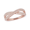 Thumbnail Image 0 of 0.33 CT. T.W. Diamond Double Row Crossover Ring in 14K Rose Gold
