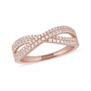 Thumbnail Image 1 of 0.33 CT. T.W. Diamond Double Row Crossover Ring in 14K Rose Gold