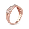 Thumbnail Image 1 of 0.33 CT. T.W. Diamond Double Row Crossover Ring in 14K Rose Gold