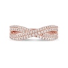 Thumbnail Image 2 of 0.33 CT. T.W. Diamond Double Row Crossover Ring in 14K Rose Gold
