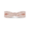 Thumbnail Image 3 of 0.33 CT. T.W. Diamond Double Row Crossover Ring in 14K Rose Gold