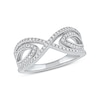 Thumbnail Image 1 of 0.33 CT. T.W. Diamond Leaf Sides Open Shank Ring in 14K White Gold