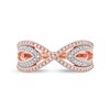 Thumbnail Image 3 of 0.33 CT. T.W. Diamond Leaf Sides Open Shank Ring in 14K Rose Gold