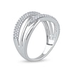 Thumbnail Image 2 of 0.33 CT. T.W. Diamond Double Row Woven Crossover Ring in 14K White Gold