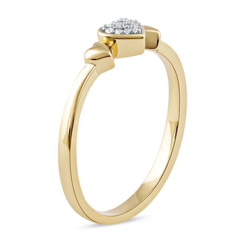 Main Image 2 of Multi-Diamond Accent Heart Trio Ring in 10K Gold