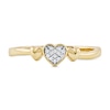 Thumbnail Image 3 of Multi-Diamond Accent Heart Trio Ring in 10K Gold