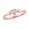 Thumbnail Image 0 of Multi-Diamond Accent Heart Trio Ring in 10K Rose Gold