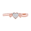 Thumbnail Image 2 of Multi-Diamond Accent Heart Trio Ring in 10K Rose Gold