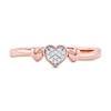 Multi-Diamond Accent Heart Trio Ring in 10K Rose Gold