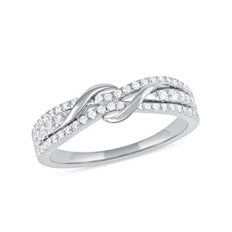 0.33 CT. T.W. Diamond Double Wrapped Wave Ring in 10K White Gold