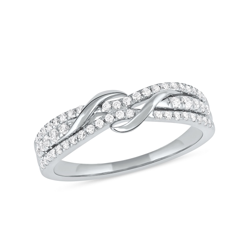 0.33 CT. T.W. Diamond Double Wrapped Wave Ring in 10K White Gold