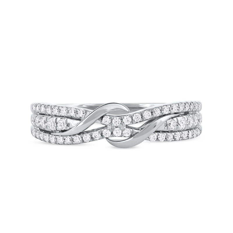 0.33 CT. T.W. Diamond Double Wrapped Wave Ring in 10K White Gold