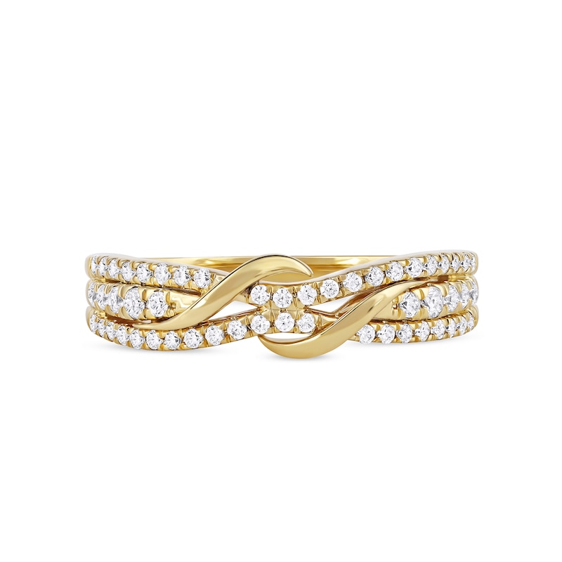 0.33 CT. T.W. Diamond Double Wrapped Wave Ring in 10K Gold