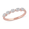 Thumbnail Image 0 of 0.15 CT. T.W. Oval-Shaped Multi-Diamond Scallop Edge Stackable Band in 10K Rose Gold