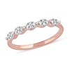 0.15 CT. T.W. Oval-Shaped Multi-Diamond Scallop Edge Stackable Band in 10K Rose Gold