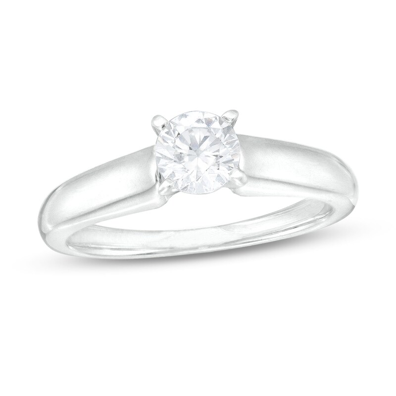 0.50 CT. Certified Canadian Diamond Solitaire Engagement Ring 14K White Gold (I/I1)