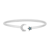 Enchanted Disney Jasmine Swiss Blue Topaz and 0.065 CT. T.W. Diamond Bangle in Sterling Silver