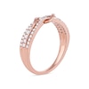 Thumbnail Image 2 of 0.33 CT. T.W. Diamond Double Wrapped Wave Ring in 10K Rose Gold