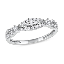 0.25 CT. T.W. Diamond Twist Band in 10K White Gold