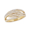 Thumbnail Image 0 of 0.50 CT. T.W. Diamond Multi-Row Crossover Ring in 14K Gold