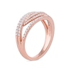 Thumbnail Image 1 of 0.50 CT. T.W. Diamond Multi-Row Crossover Ring in 14K Rose Gold