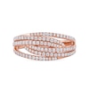 Thumbnail Image 2 of 0.50 CT. T.W. Diamond Multi-Row Crossover Ring in 14K Rose Gold