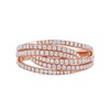 0.50 CT. T.W. Diamond Multi-Row Crossover Ring in 14K Rose Gold