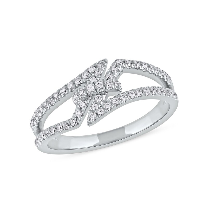 0.33 CT. T.W. Diamond Center Tie Split Shank Ring in 10K Gold|Peoples Jewellers