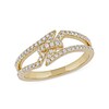 Thumbnail Image 1 of 0.33 CT. T.W. Diamond Center Tie Split Shank Ring in 10K Gold