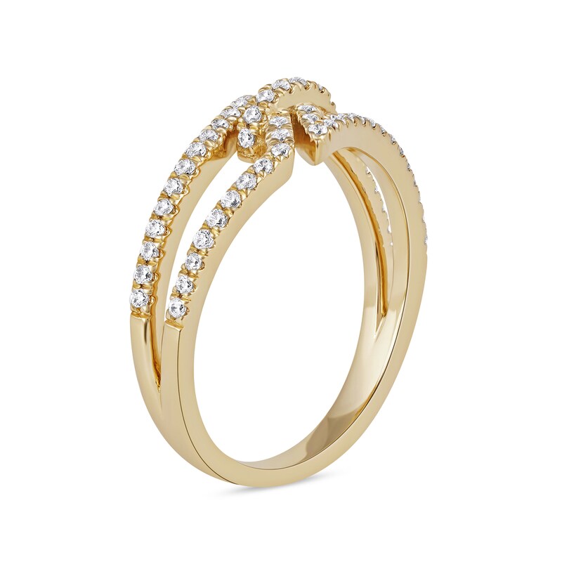 Main Image 2 of 0.33 CT. T.W. Diamond Center Tie Split Shank Ring in 10K Gold