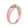 Thumbnail Image 2 of 0.33 CT. T.W. Diamond Center Tie Split Shank Ring in 10K Rose Gold