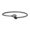 Enchanted Disney Villains Ursula Amethyst and 0.085 CT. T.W. Diamond Bangle in Sterling Silver with Black Rhodium