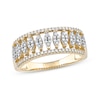 Thumbnail Image 1 of 0.33 CT. T.W. Multi-Diamond Vertical Multi-Row Open Shank Ring in 10K Gold