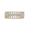 Thumbnail Image 3 of 0.33 CT. T.W. Multi-Diamond Vertical Multi-Row Open Shank Ring in 10K Gold