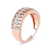 0.33 CT. T.W. Multi-Diamond Vertical Multi-Row Open Shank Ring in 10K Rose Gold